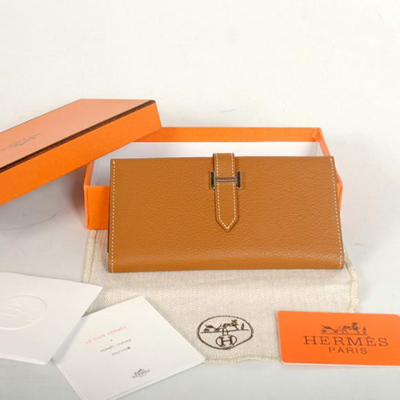 High Quality Hermes Bearn Japonaise Original Leather Wallet H8033 Camel Fake